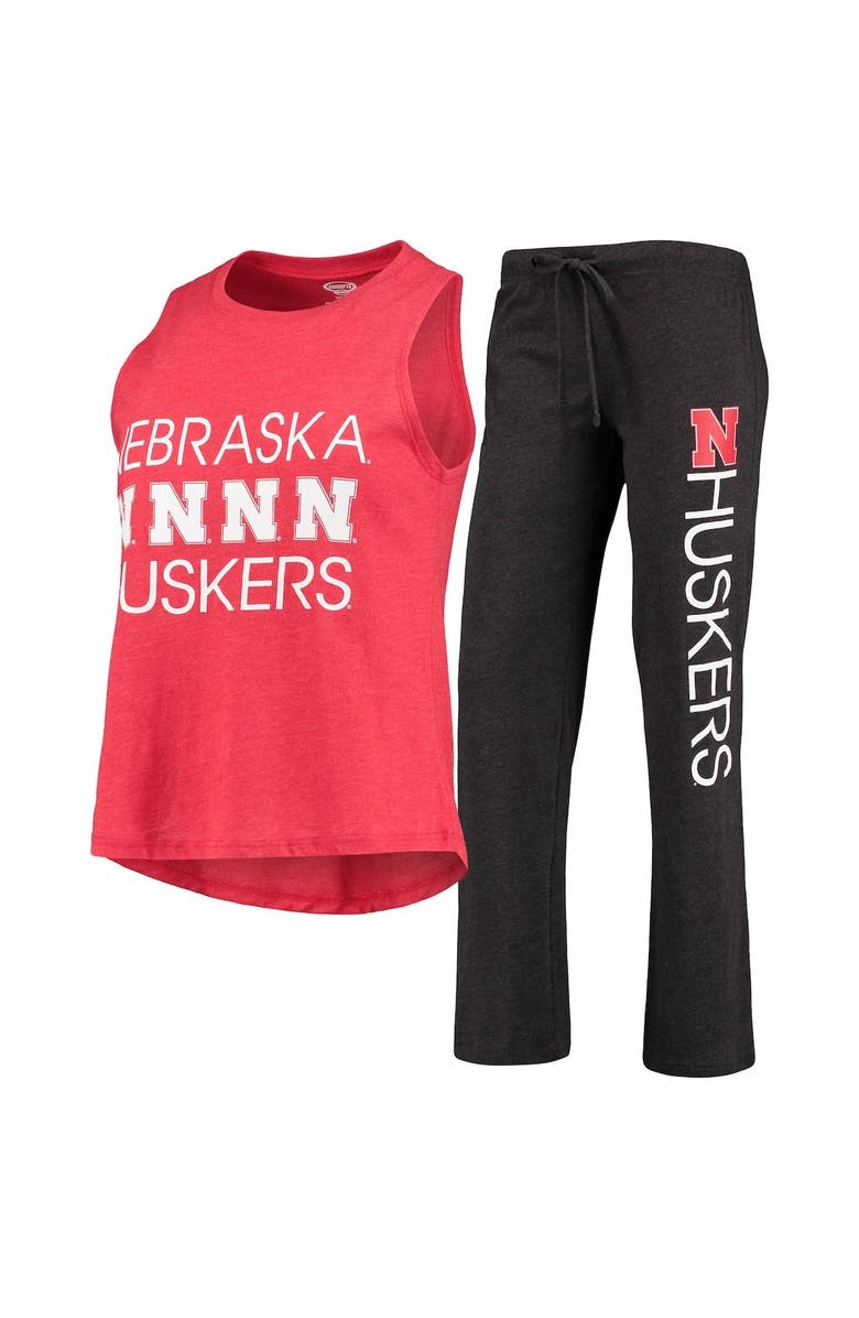 CONCEPTS SPORT Women's Concepts Sport Scarlet/Black Nebraska Huskers Team Tank Top & Pants Sleep Set, Main, color, 