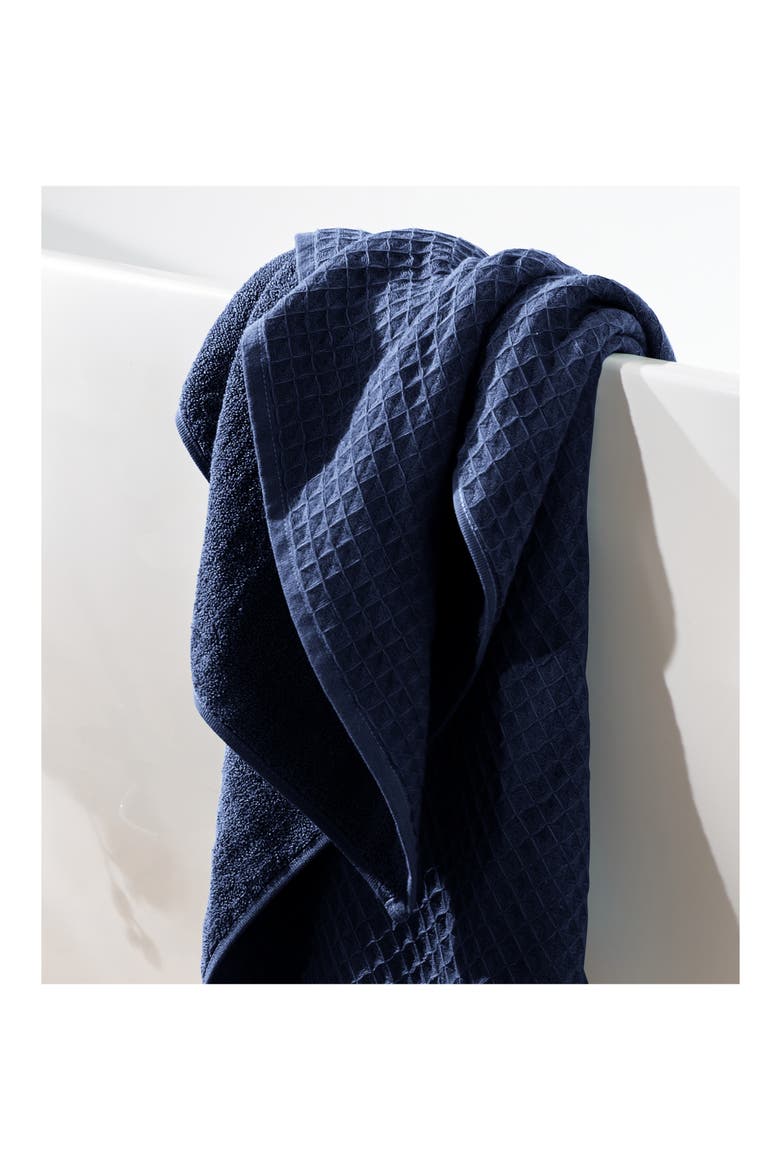 Waffle Twist 6-Piece Cotton Bath Towel, Alternate, color, INDIGO