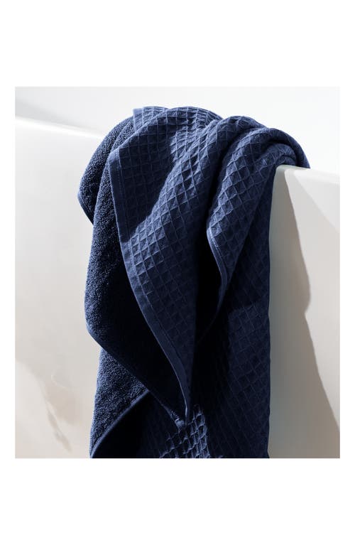 Uchino Waffle Twist 6-piece Cotton Bath Towel In Blue