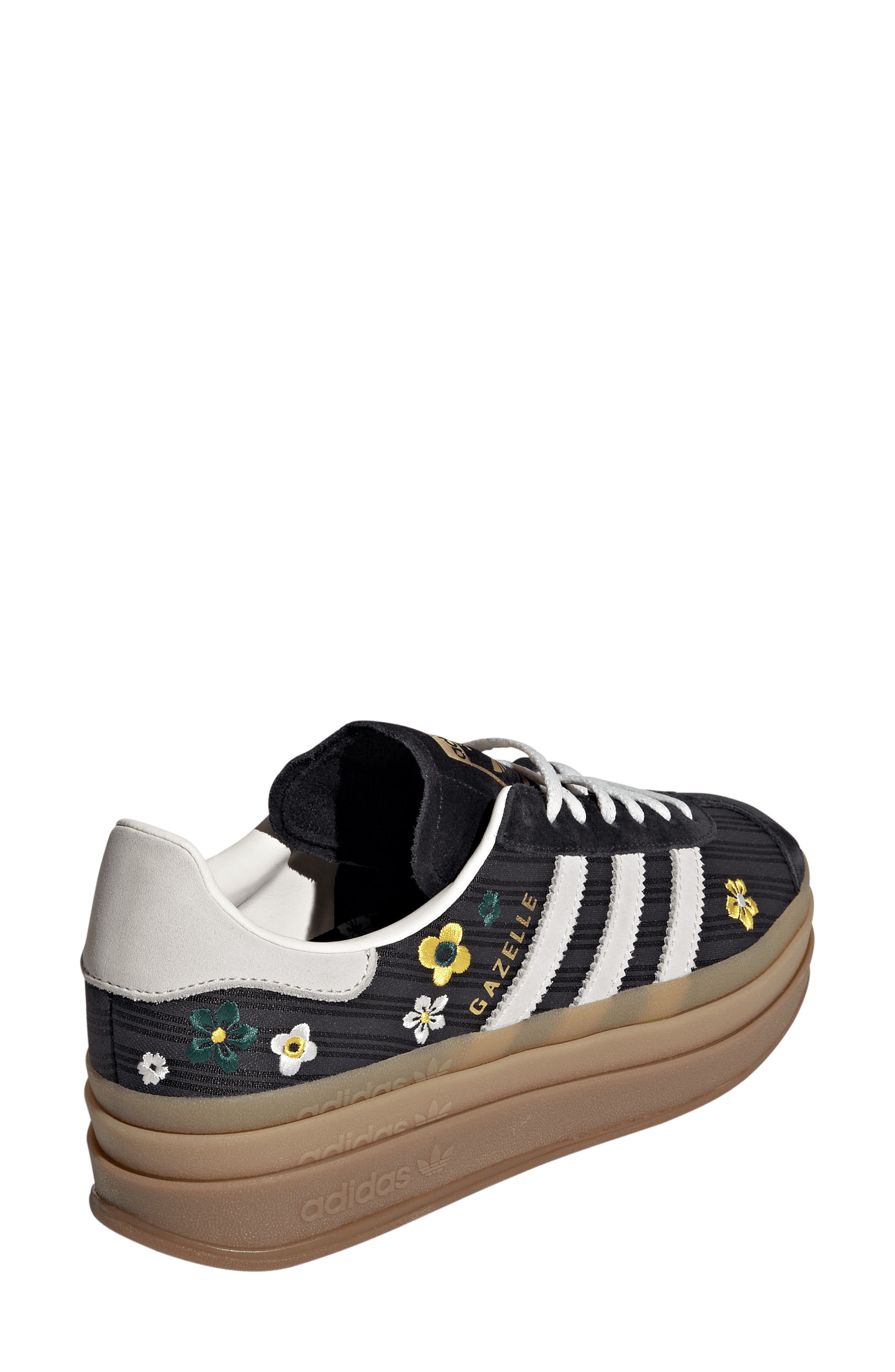 adidas Gazelle Bold Platform Sneaker, Alternate, color, Black/ White/ Eqt Yellow