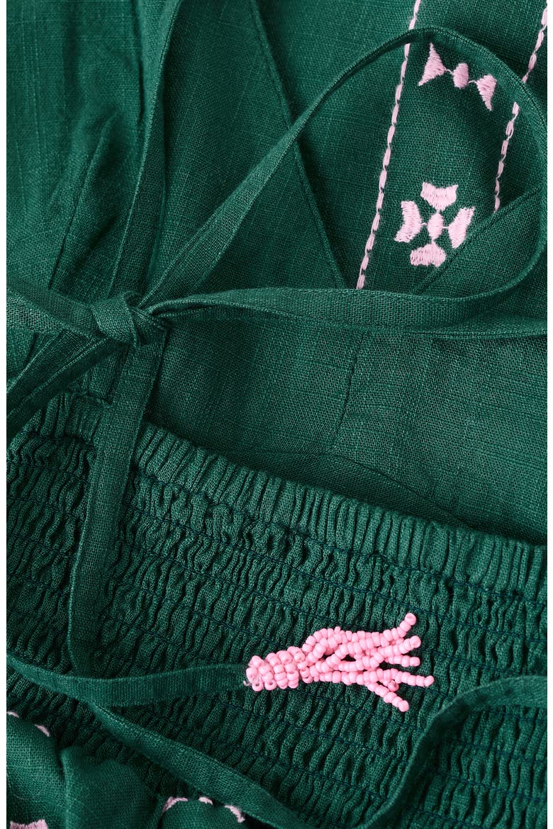 Embroidered Cotton Minidress, Alternate, color, GREEN