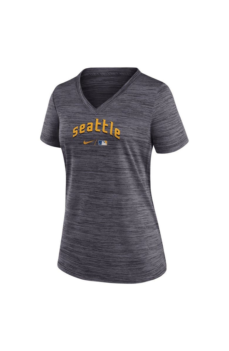 Nike Women's Nike Gray Seattle Mariners City Connect Velocity Practice Performance V-Neck T-Shirt, Alternate, color, Gray
