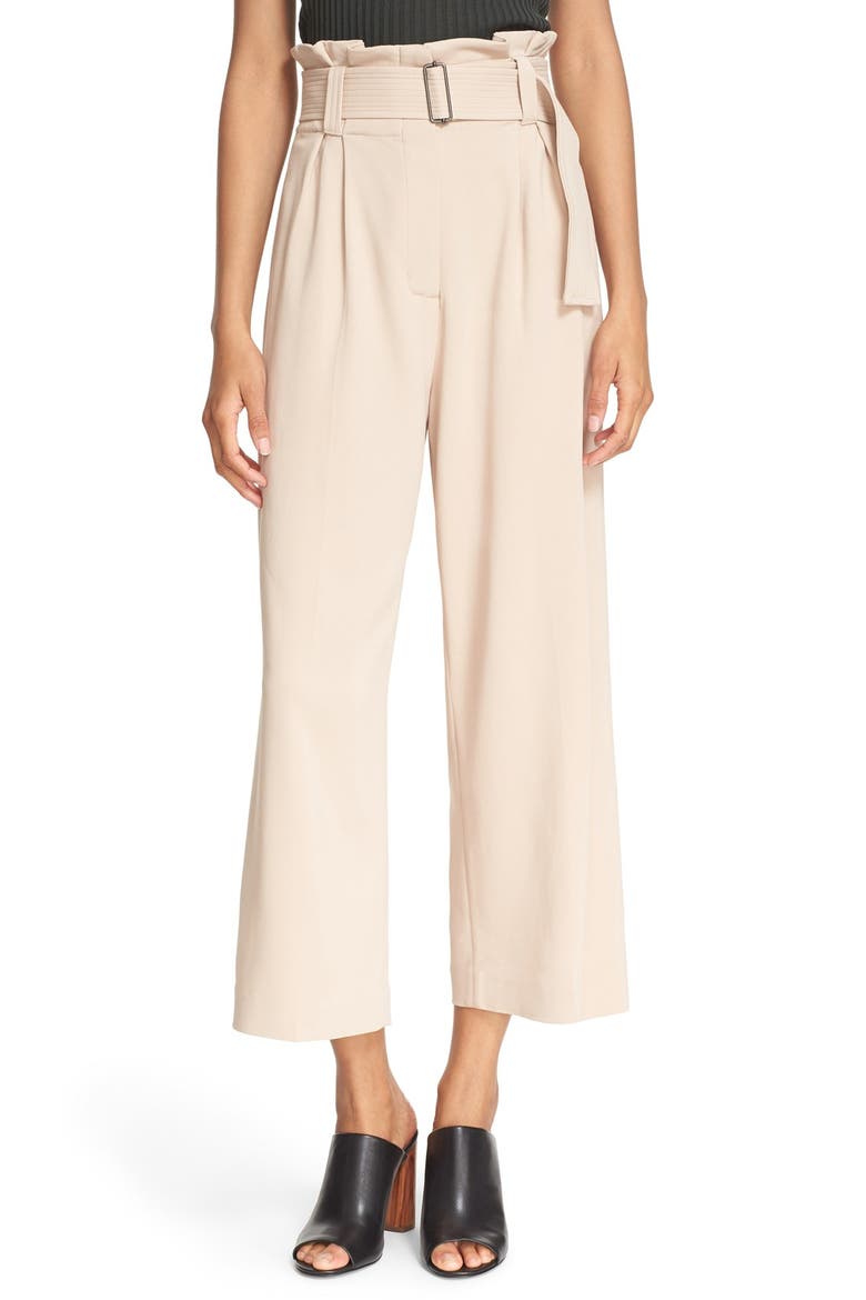 'Dillon' Belted High Waist Gaucho Pants, Main, color, WHISPER