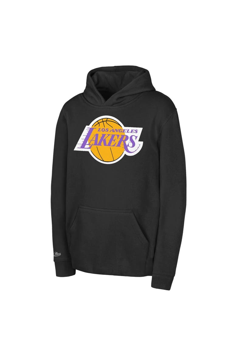 Preschool Mitchell & Ness Black Los Angeles Lakers Retro Logo Pullover Hoodie, Main, color, Black