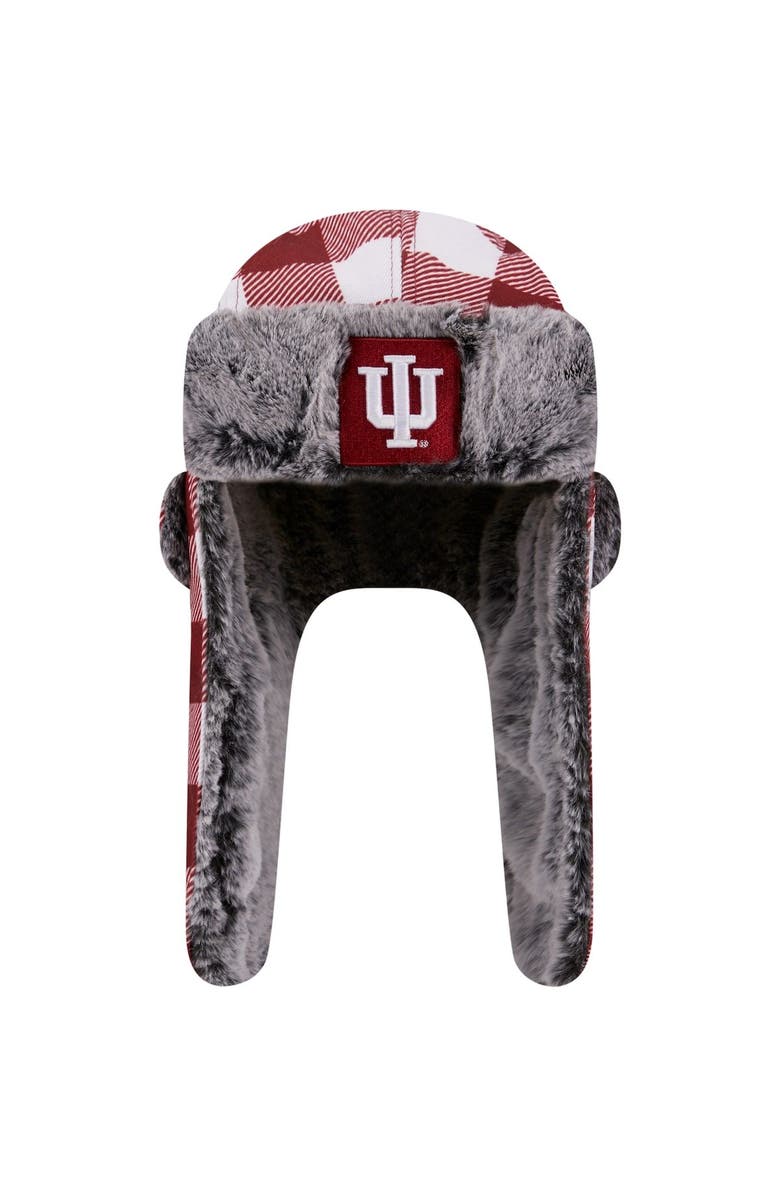 New Era Men's New Era Crimson Indiana Hoosiers Plaid Trapper Hat, Alternate, color,