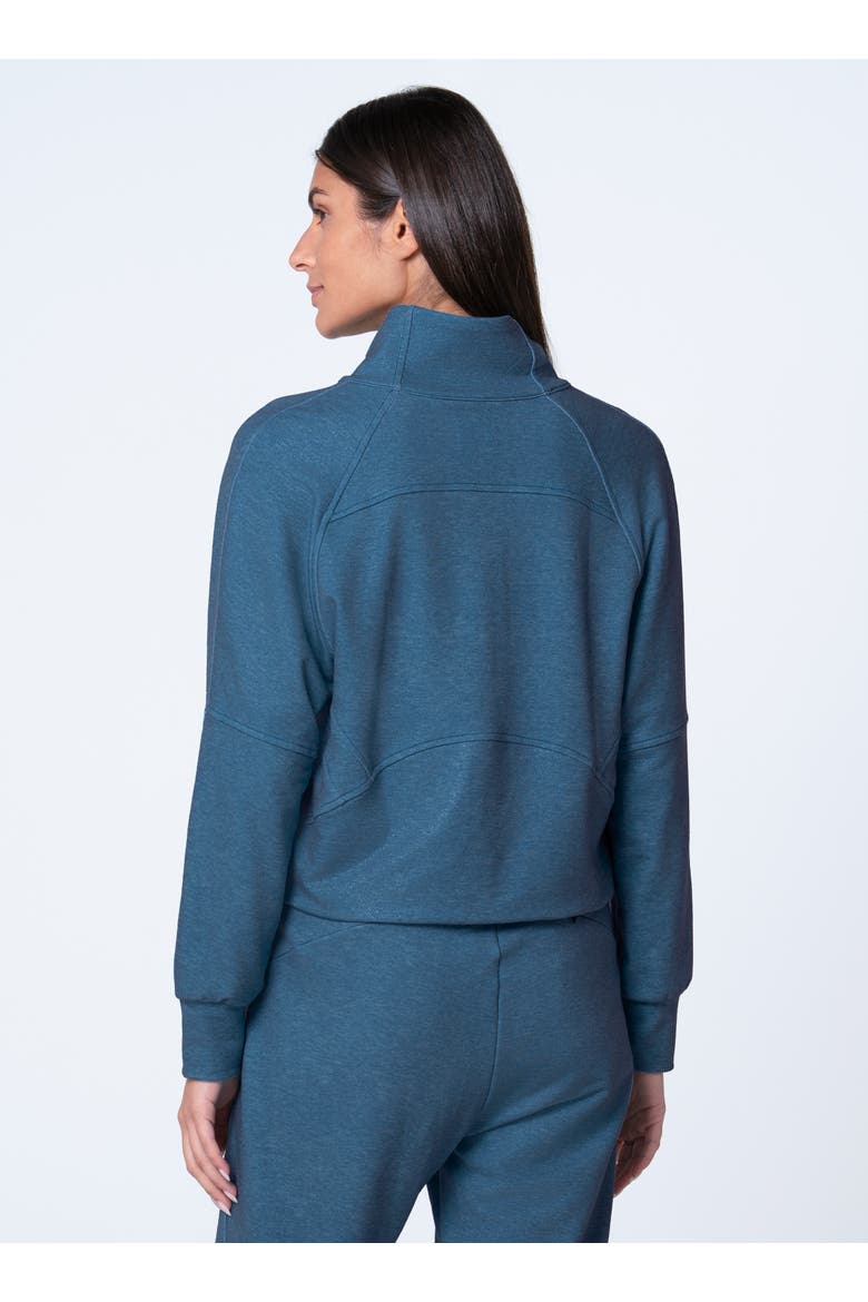 Renew 1/4 Zip Heather Long Sleeve, Alternate, color, Navy