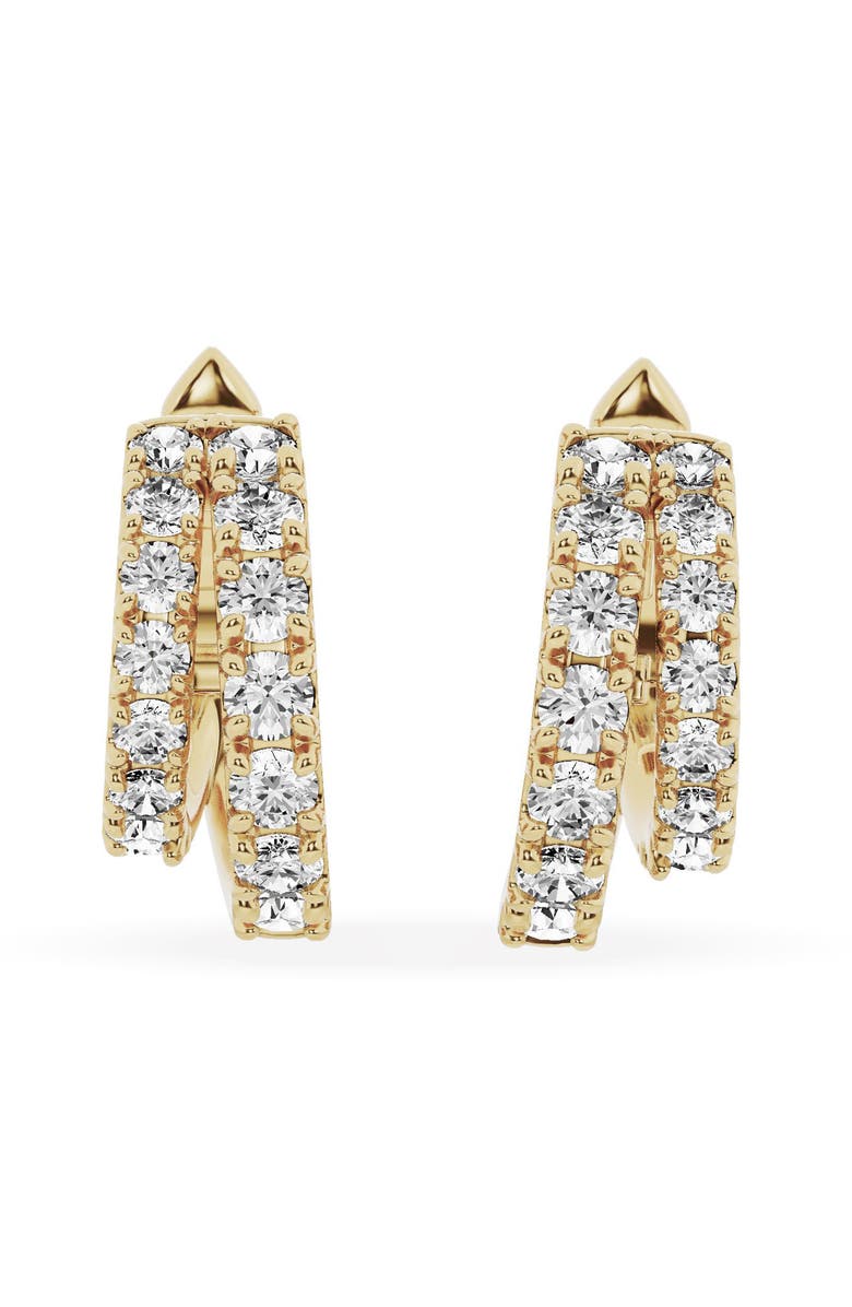 Jennifer Fisher 18K Gold Lab Created Diamond Dual J Hoop Earrings - 3.74 ctw, Alternate, color, 18K Yellow Gold