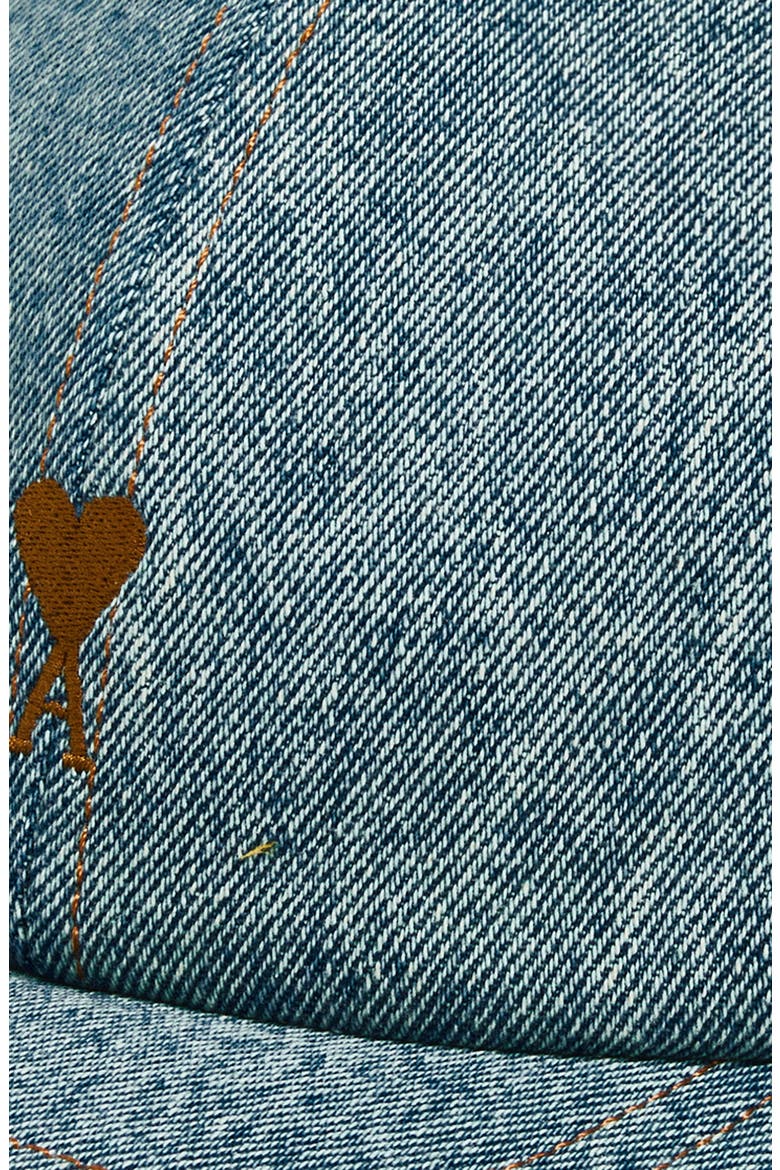 Ami de Coeur Embroidered Denim Baseball Cap, Alternate, color, BLEU USED