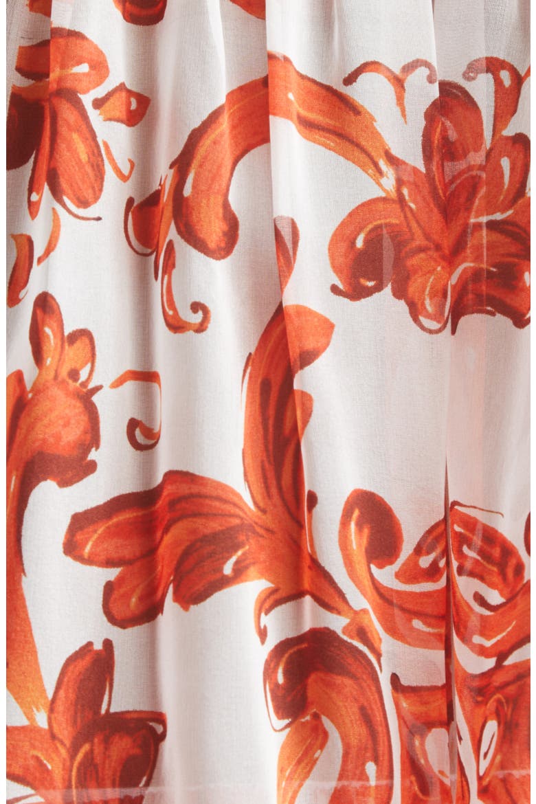 Majolica Print Off the Shoulder Chiffon Top, Alternate, color, S9000 VARIANTE ABBINATA