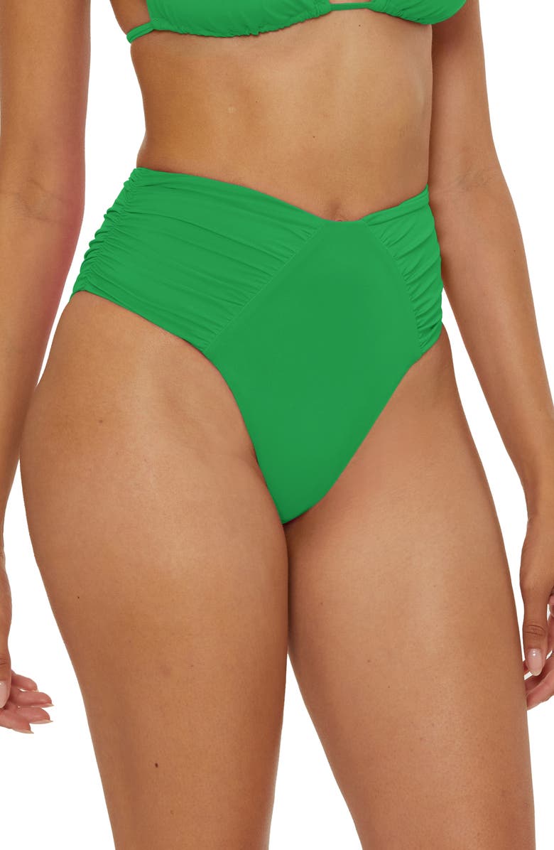 Becca Color Code High Cut Bikini Bottoms, Alternate, color, Emerald