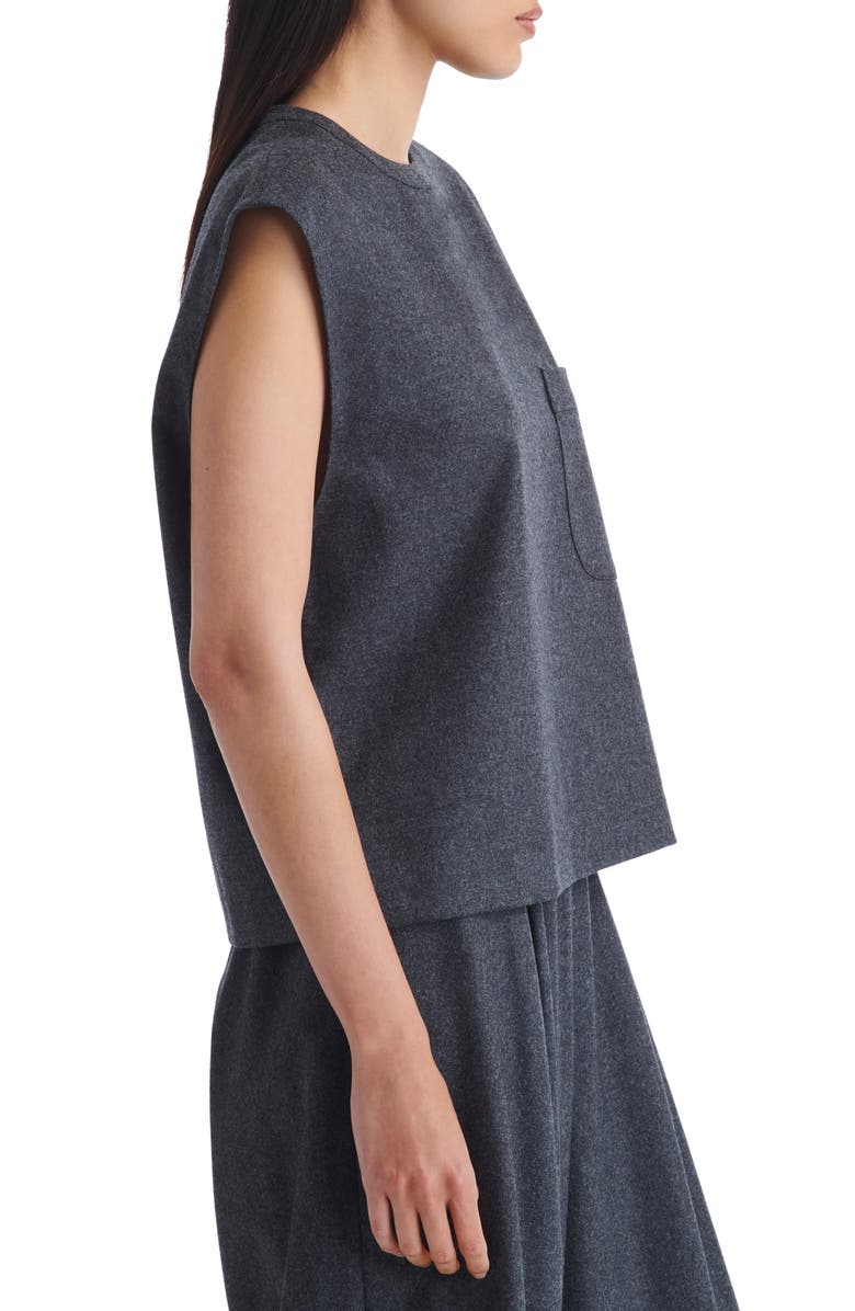 TWP Wool & Cashmere Blend Muscle T-Shirt, Alternate, color, Charcoal