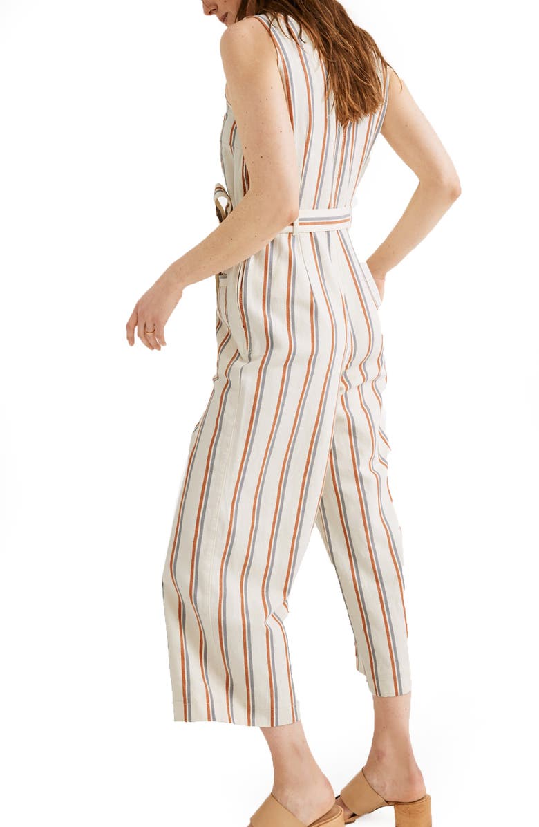 Madewell Stripe Pull-On Jumpsuit, Alternate, color, 