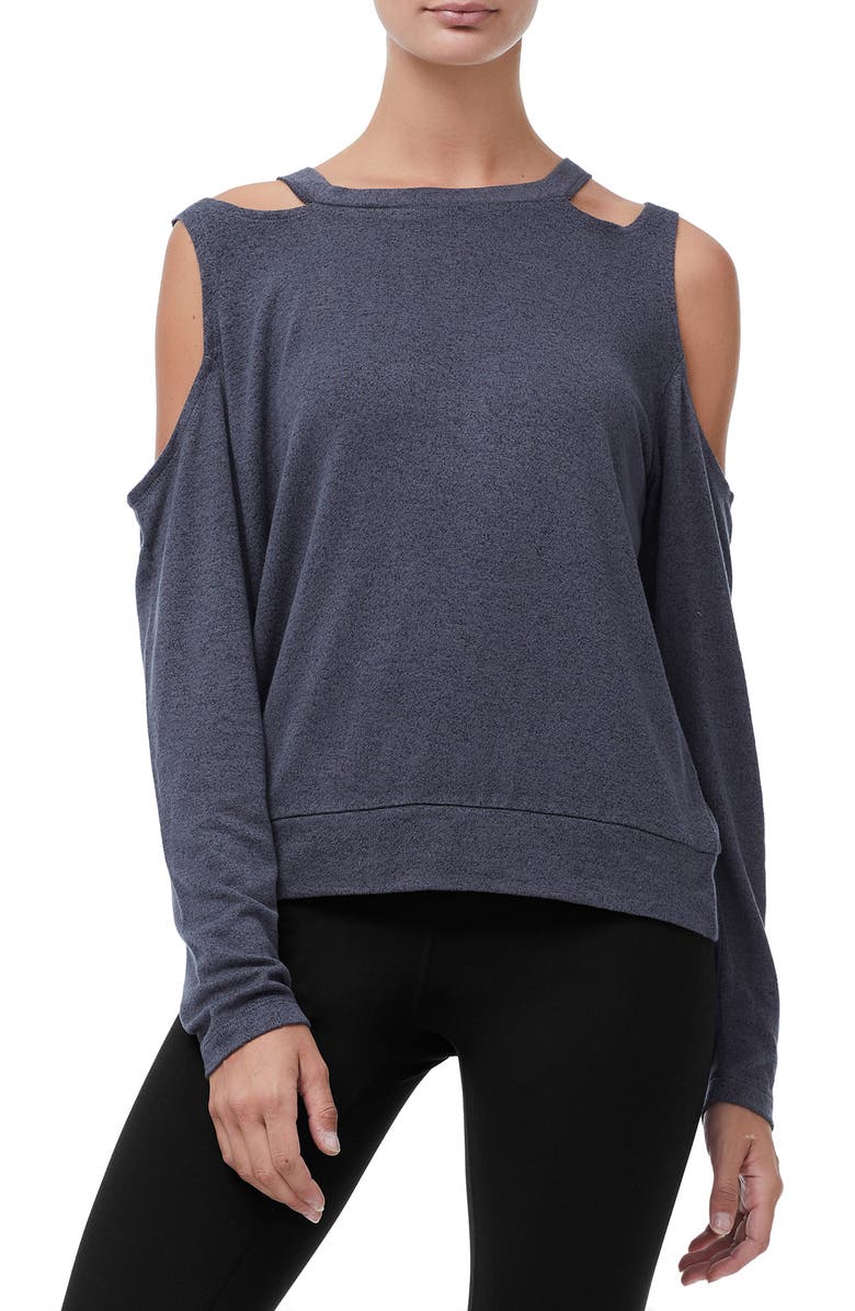 Good American Cold Shoulder Tee, Main, color, 