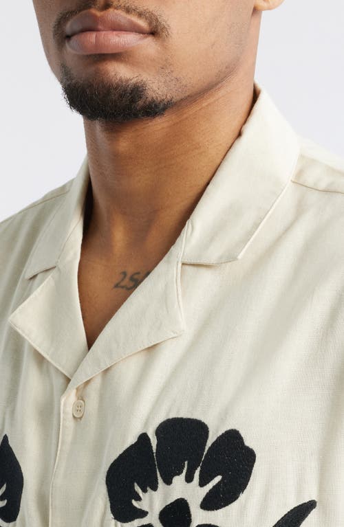 Native Youth Revere Collar Embroidered Shirt In Neutral