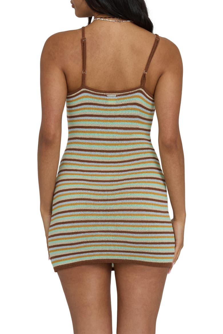 Sun Stripe Knit Minidress, Alternate, color, BROWN STONE
