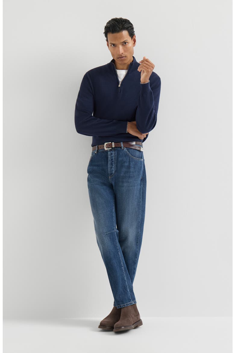 Lightweight denim five-pocket trousers, Alternate, color, Medium Denim