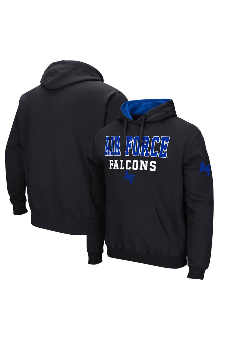 Men's Colosseum Black Air Force Falcons Sunrise Pullover Hoodie, Alternate, color, Black