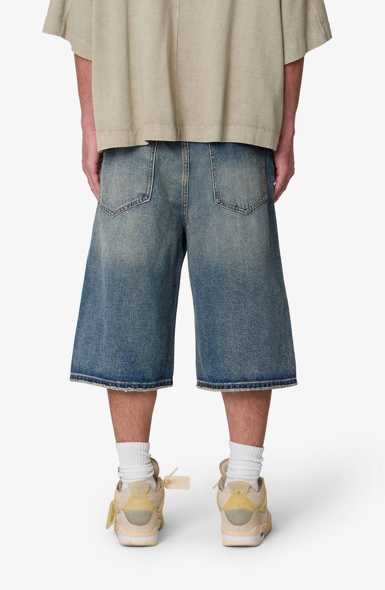 mnml Ultrabaggy Embellished Denim Shorts, Alternate, color, Blue