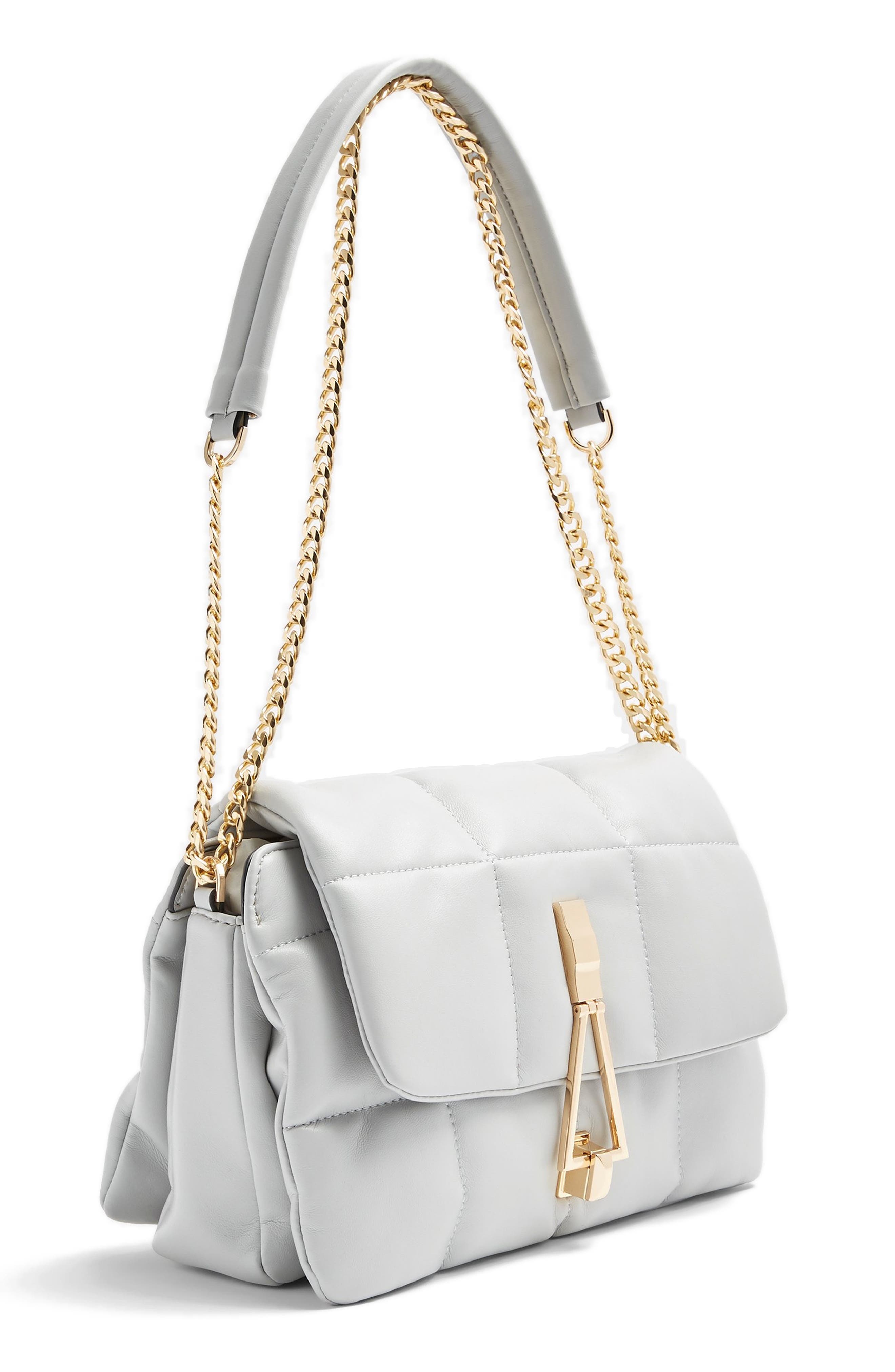 Triangle Quilted Shoulder Bag, Alternate, color, BLUE