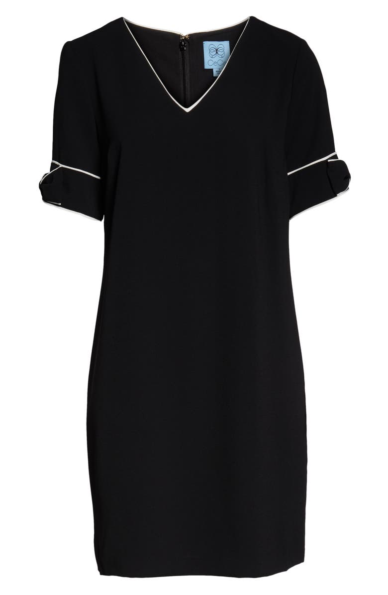 CeCe Bow Trim Shift Dress, Alternate, color, 