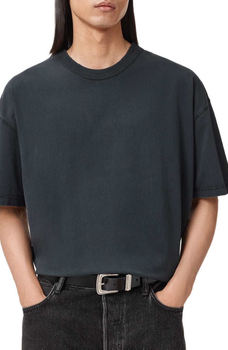 AllSaints Cole Oversize Cotton T-Shirt, Alternate, color, Washed Black