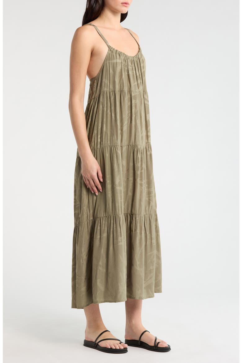 Maven Leaf Print Maxi Dress, Alternate, color, SOFT GREEN