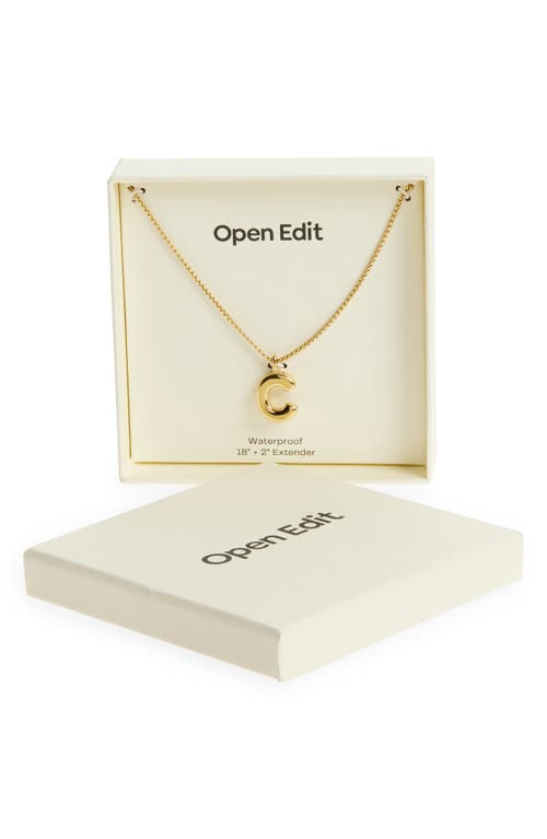 Open Edit Waterproof Bubble Initial Pendant Necklace