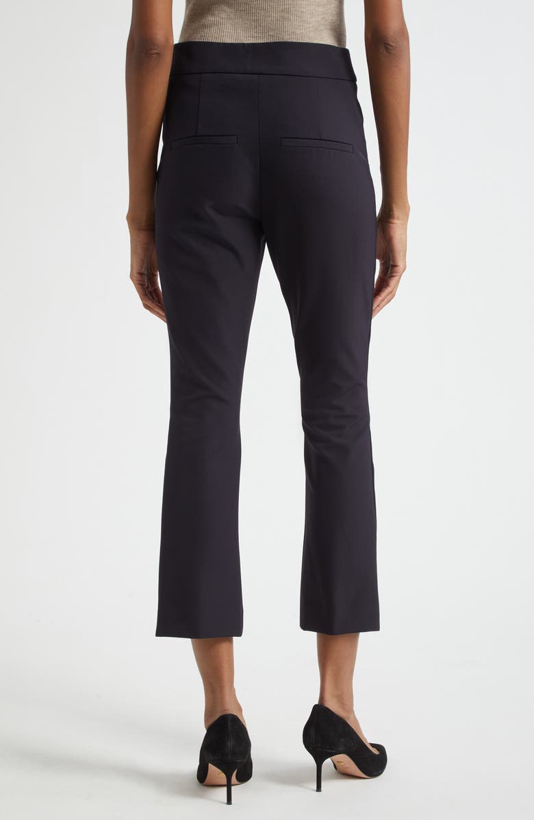 Veronica Beard Dell Pintuck Pleat Crop Pants, Alternate, color, Navy