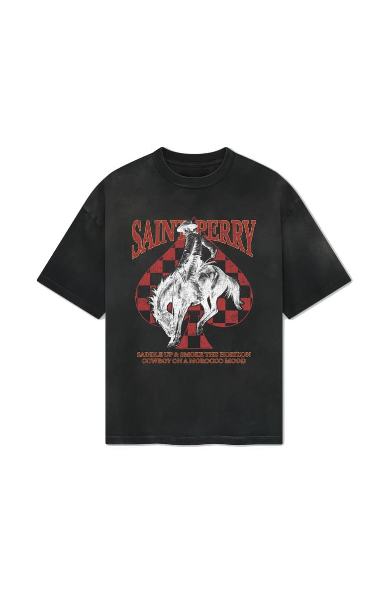 SAINT PERRY Horizon Rider Leather Card Case, Main, color, Black