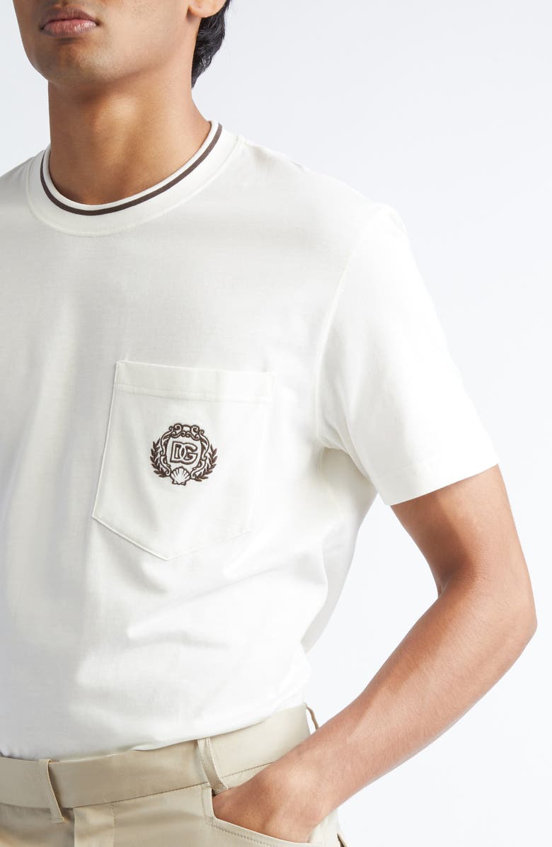 Dolce&Gabbana Embroidered Pocket T-Shirt, Alternate, color, W0001
