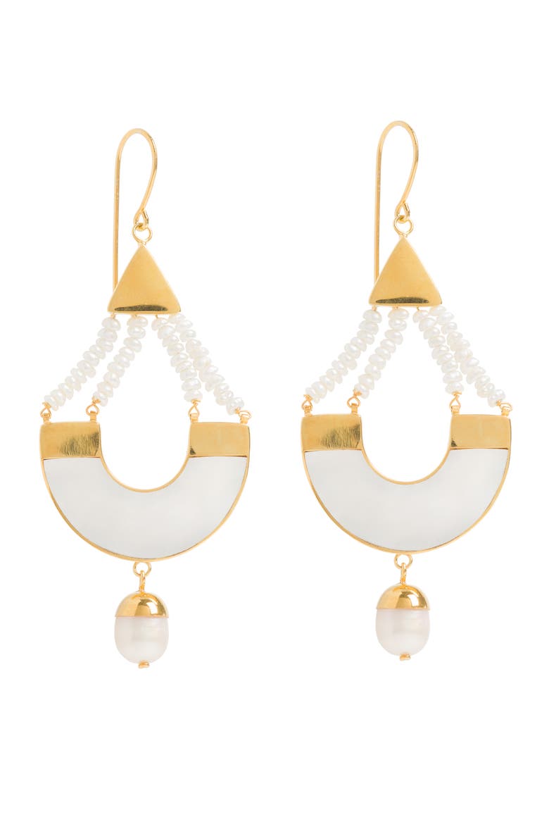 Warrioress Sunrise Earrings, Main, color, Gold