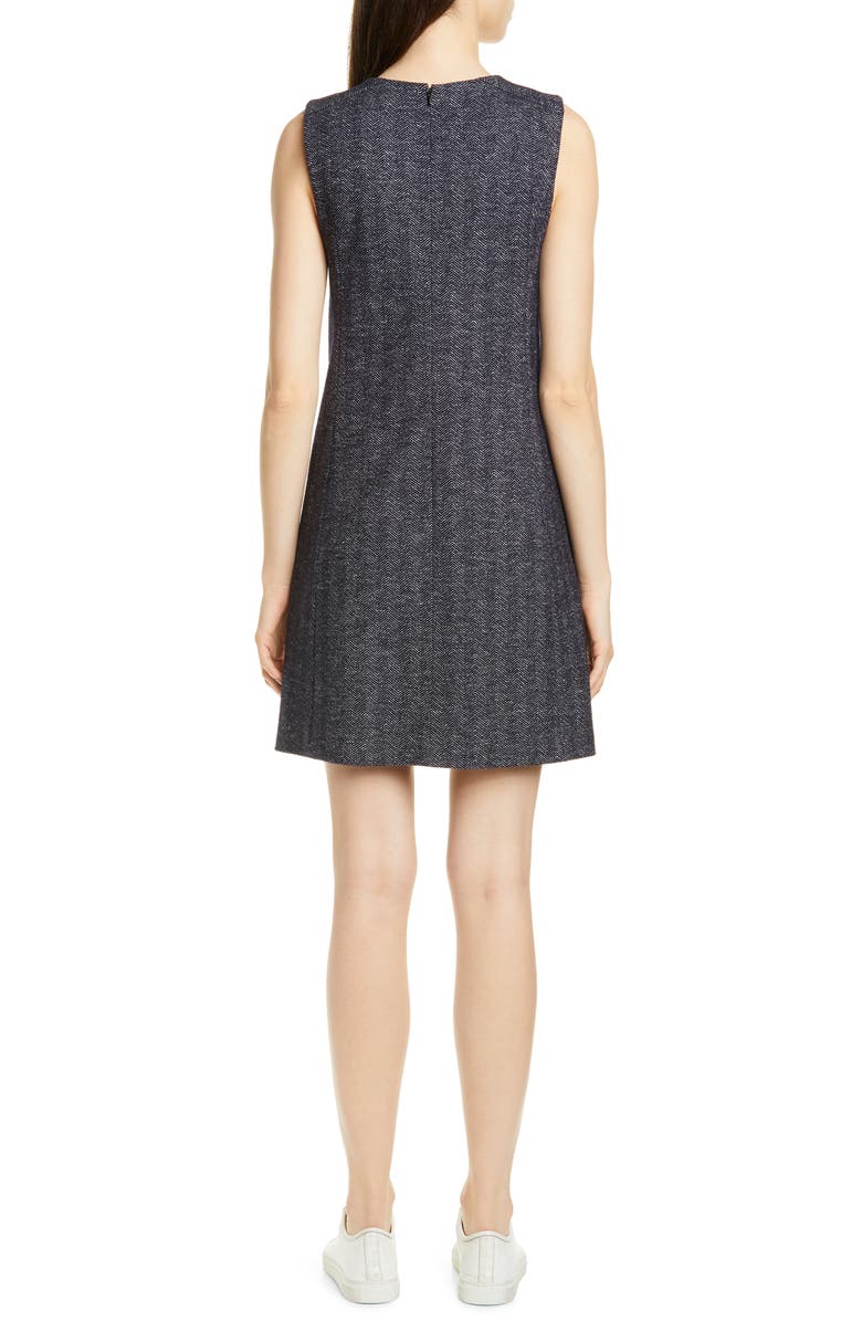 Theory Vent Front Wool & Cotton Blend Shift Dress, Alternate, color,