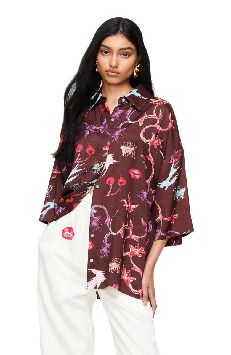 Romy the Brand June Shirt, Alternate, color, Bittersweet Burgundy