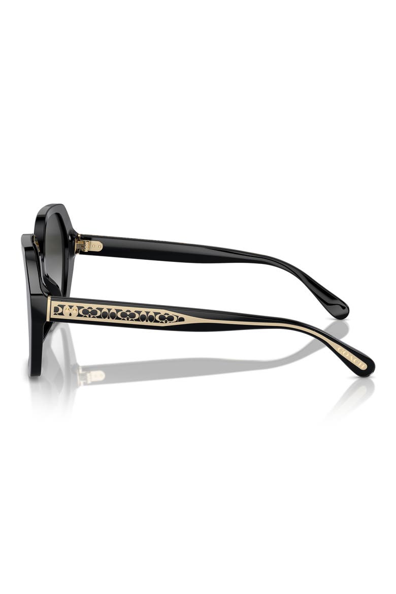 56mm Universal Fit Gradient Square Sunglasses, Alternate, color, BLACK