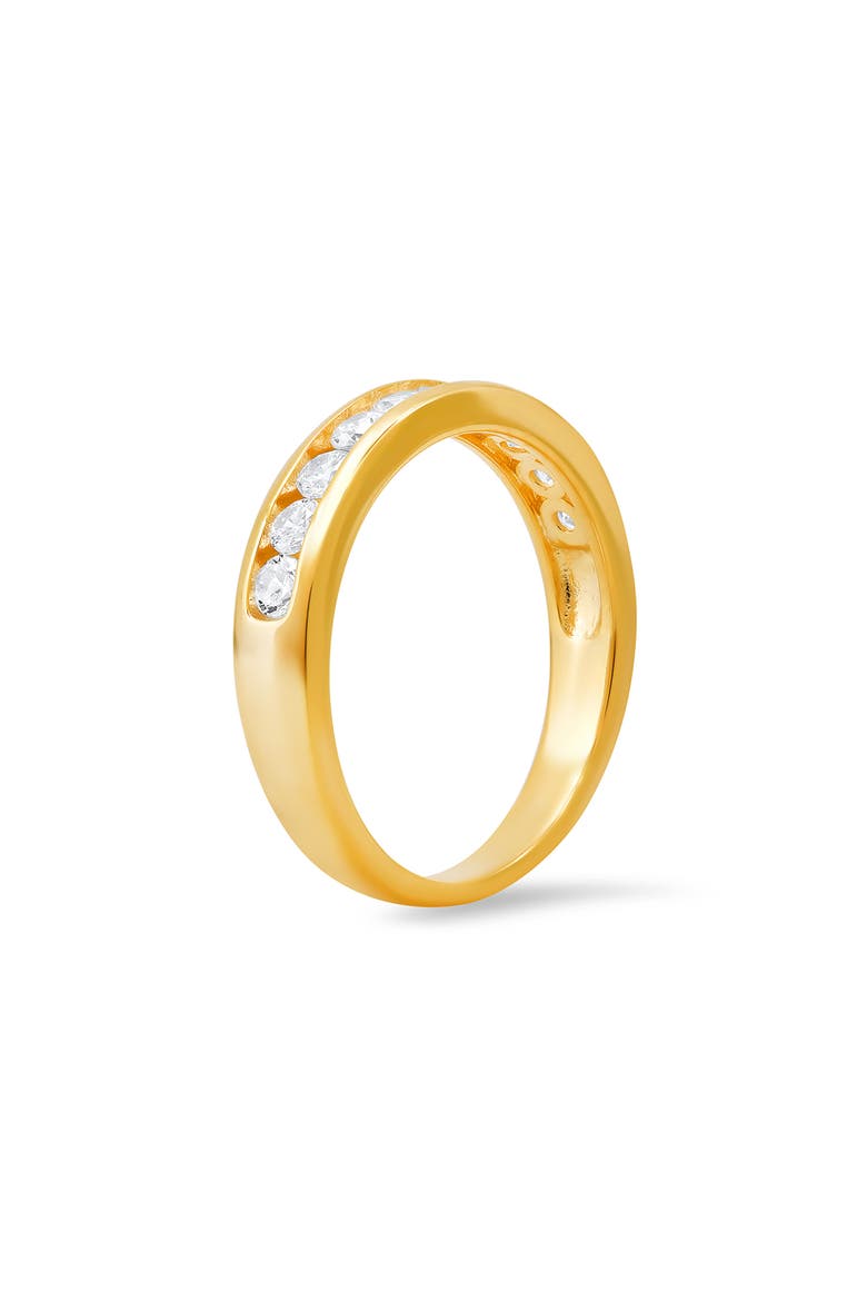 Sterling Silver Channel Set Cubic Zirconia Ring, Alternate, color, GOLD