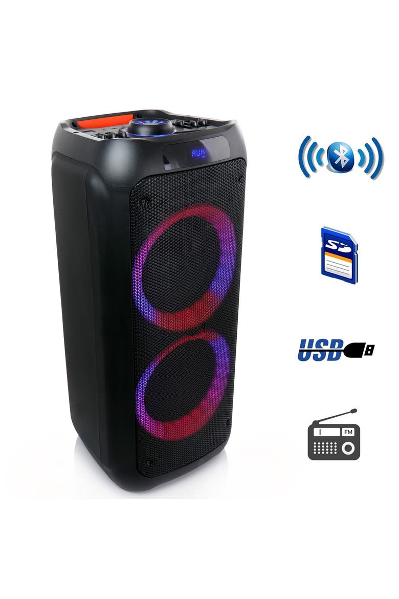 Dual 8 Inch Bluetooth Wireless Portable Party Speaker, Main, color, Black