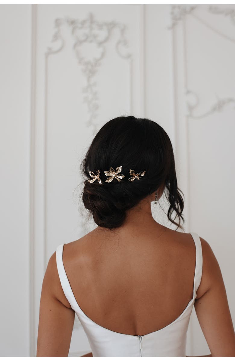 Untamed Petals Comet Pearl Pins, Alternate, color, Gold