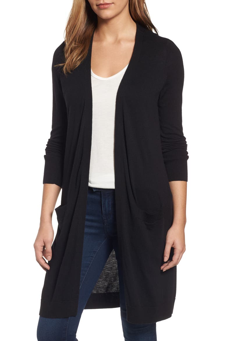 LONG CLOSURELESS CARDIGAN, Main, color, BLACK