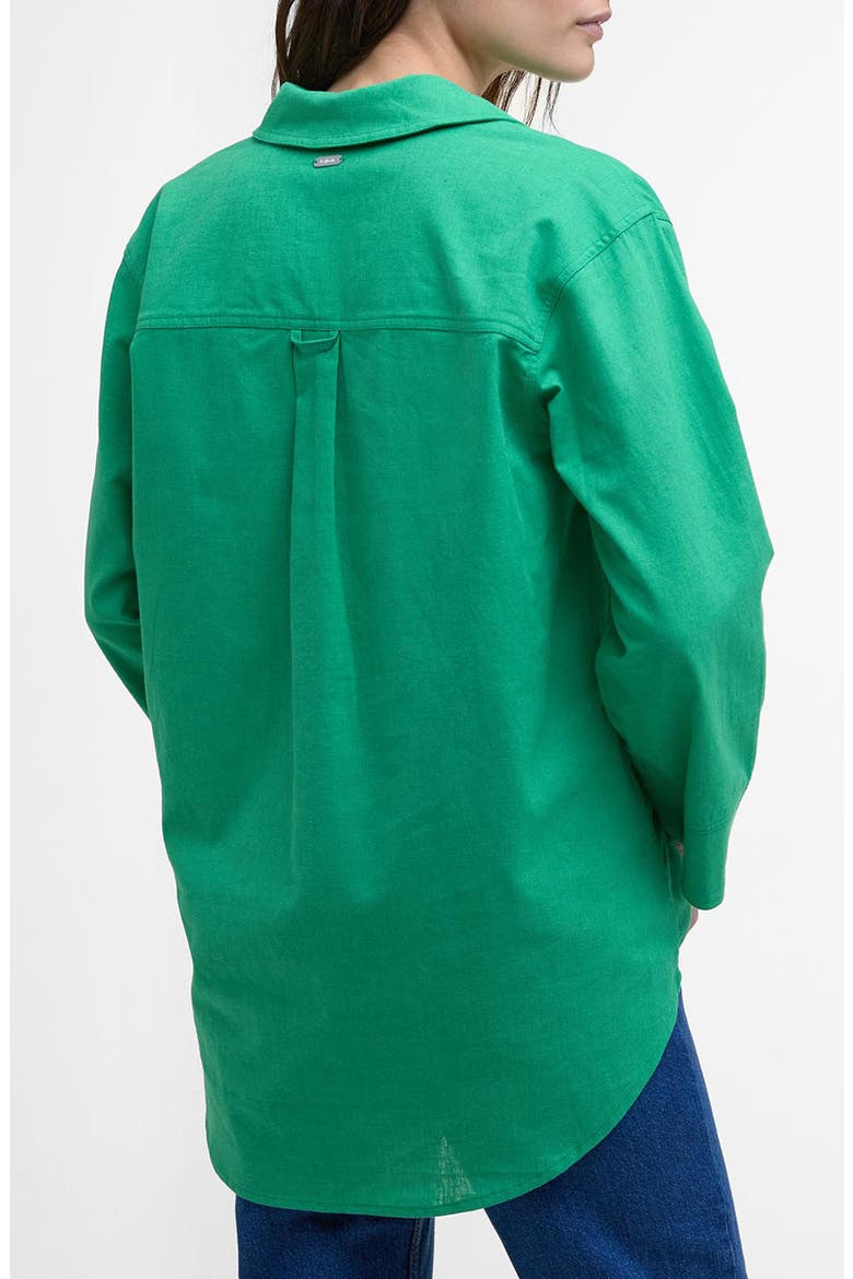 Cecile Cotton & Linen Shirt, Alternate, color, KELLY GREEN