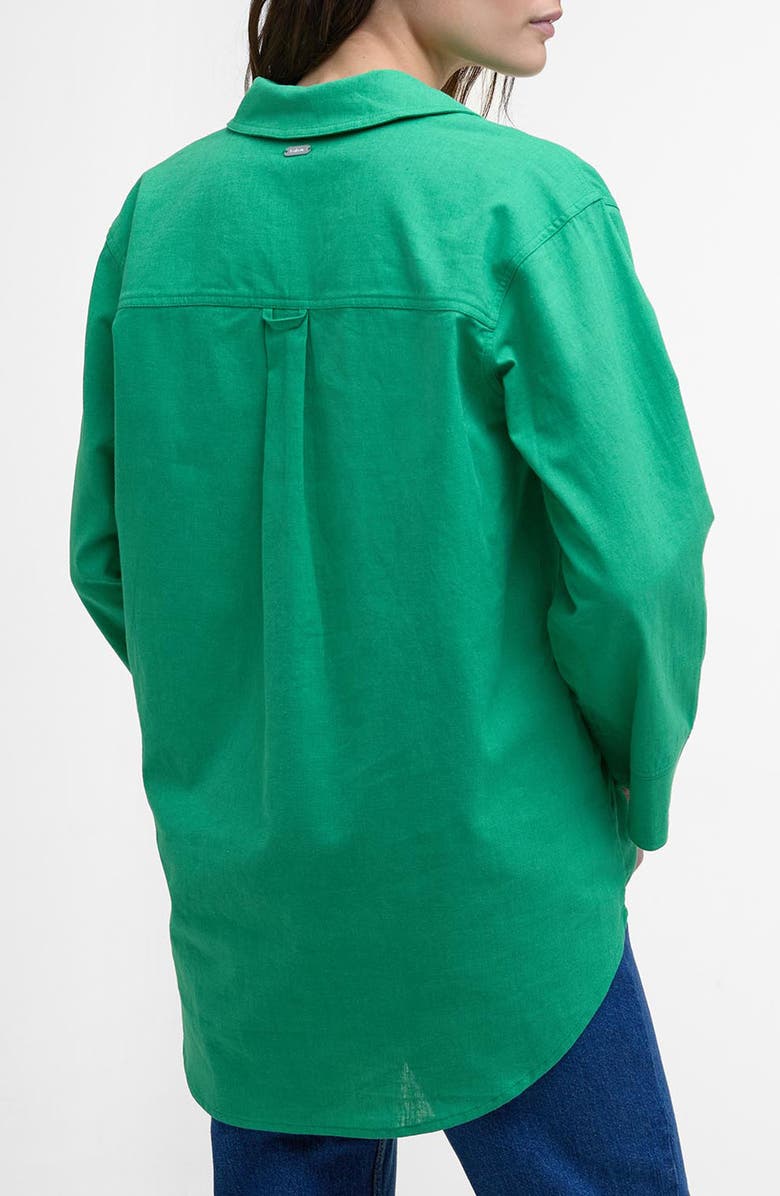Barbour Cecile Cotton & Linen Shirt, Alternate, color, Kelly Green