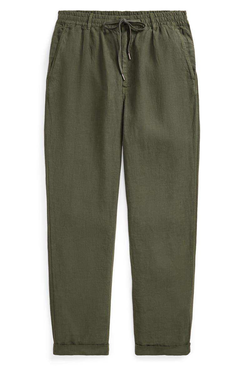 Slim Tapered Linen Pants, Alternate, color, NEW OLIVE