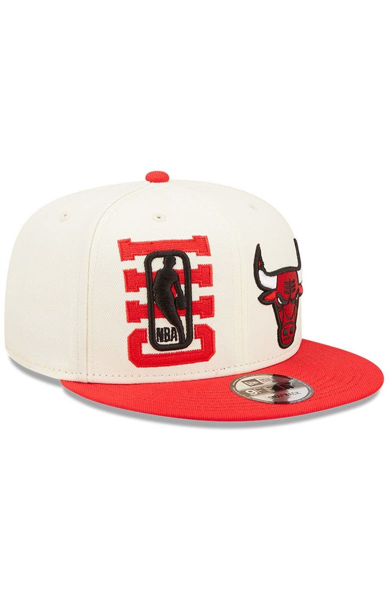 New Era Men's New Era Cream/Red Chicago Bulls 2022 NBA Draft 9FIFTY Snapback Adjustable Hat, Alternate, color, 