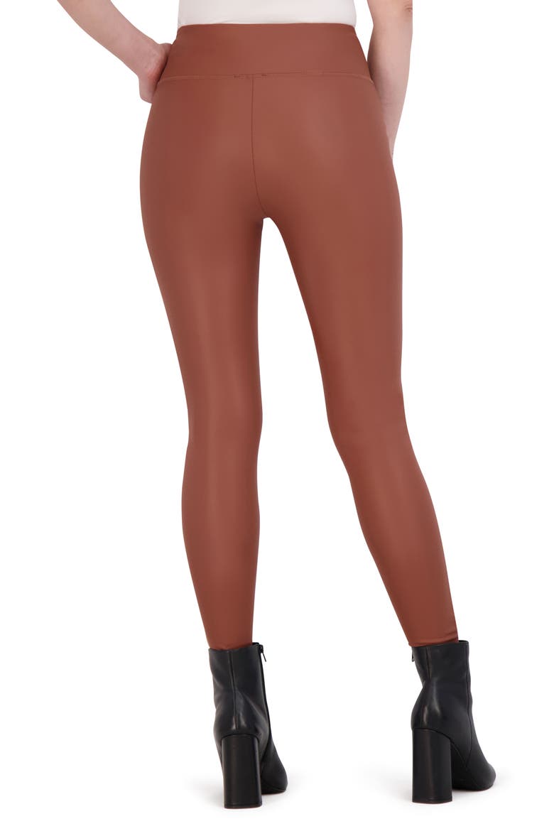 Faux Leather Leggings, Alternate, color, LUGGAGE