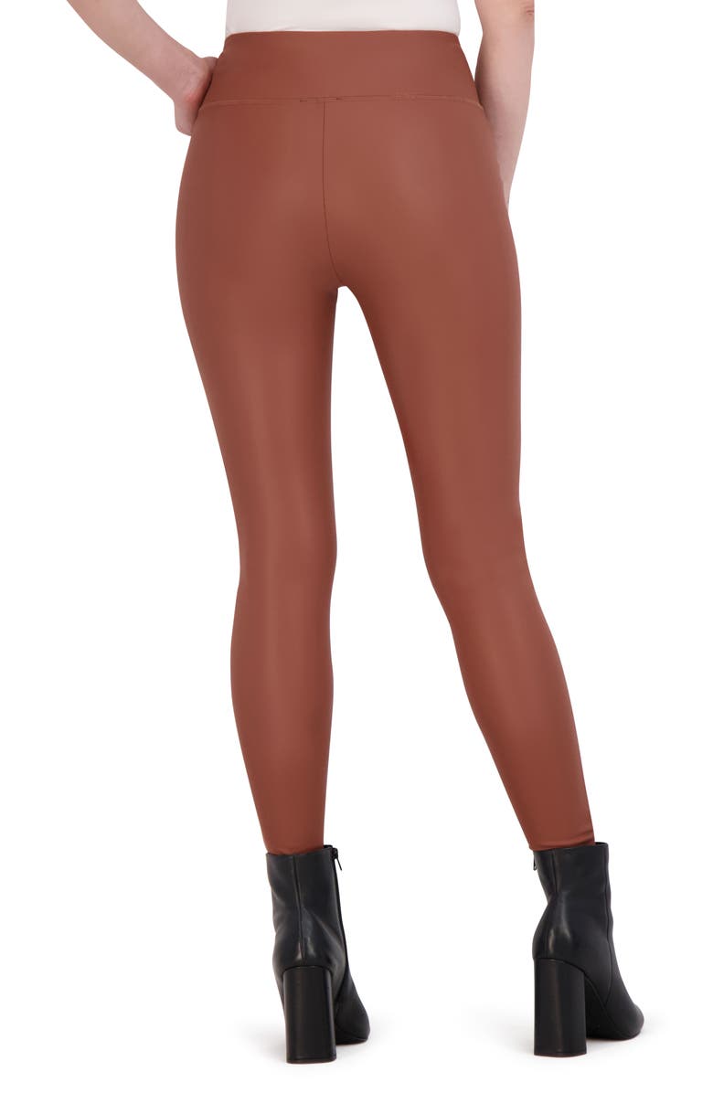 Ookie & Lala Faux Leather Leggings, Alternate, color, Luggage