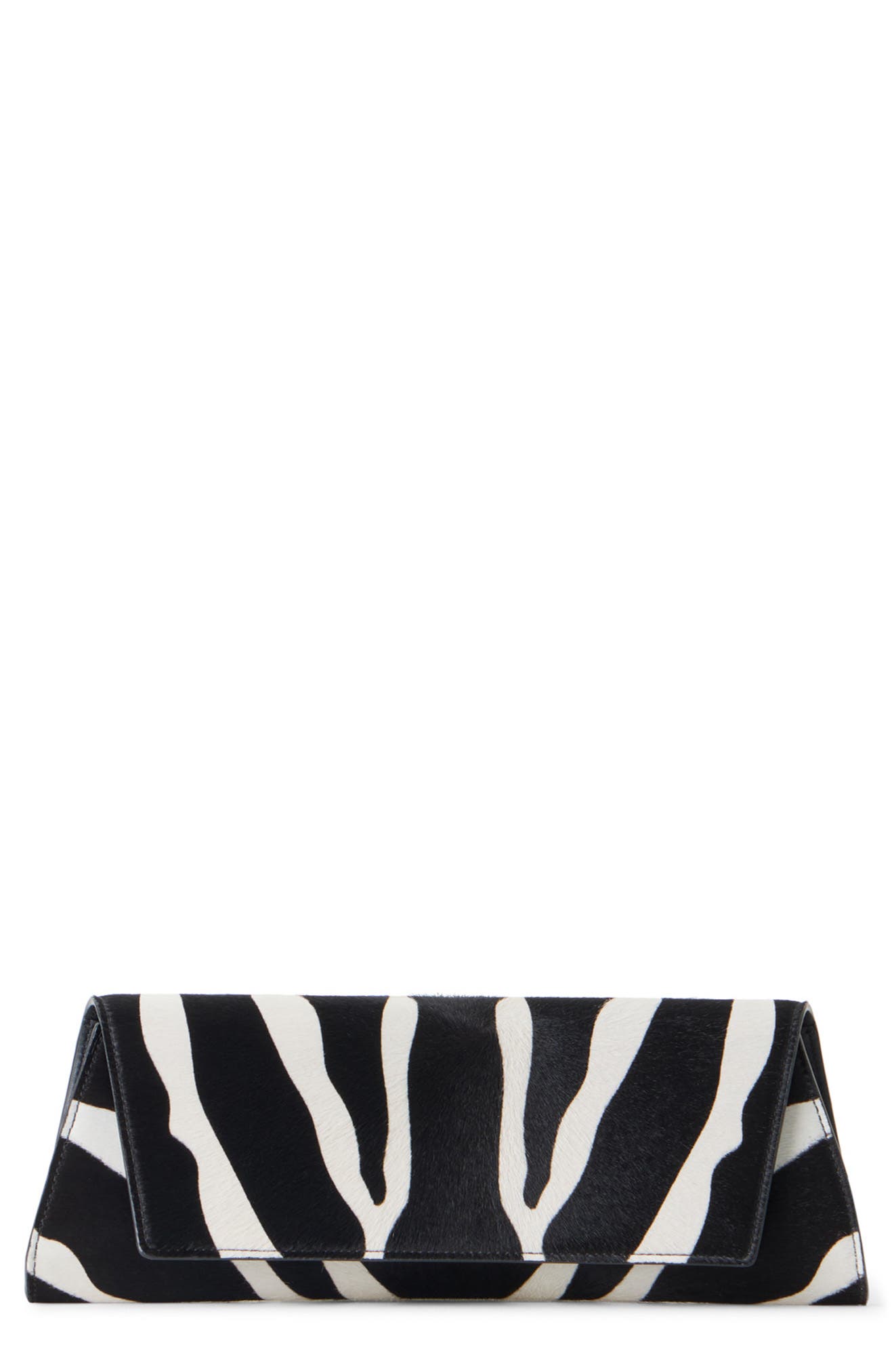 Akris Small Anouk Animal Stripe Genuine Calf Hair East/West Clutch, Main, color, Zebra Stripes Big