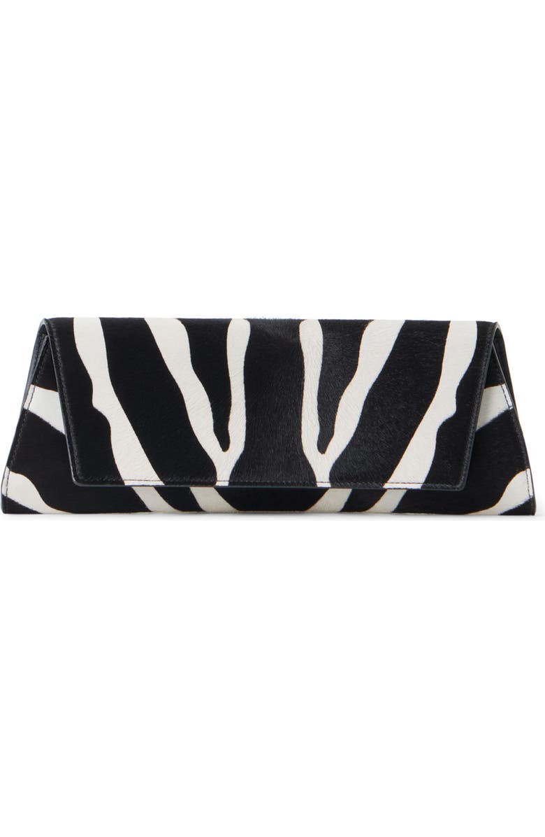 Akris Small Anouk Animal Stripe Genuine Calf Hair East/West Clutch, Main, color, Zebra Stripes Big