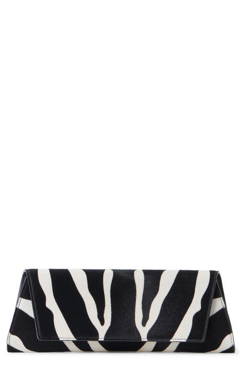 Small Anouk Animal Stripe Genuine Calf Hair East/West Clutch