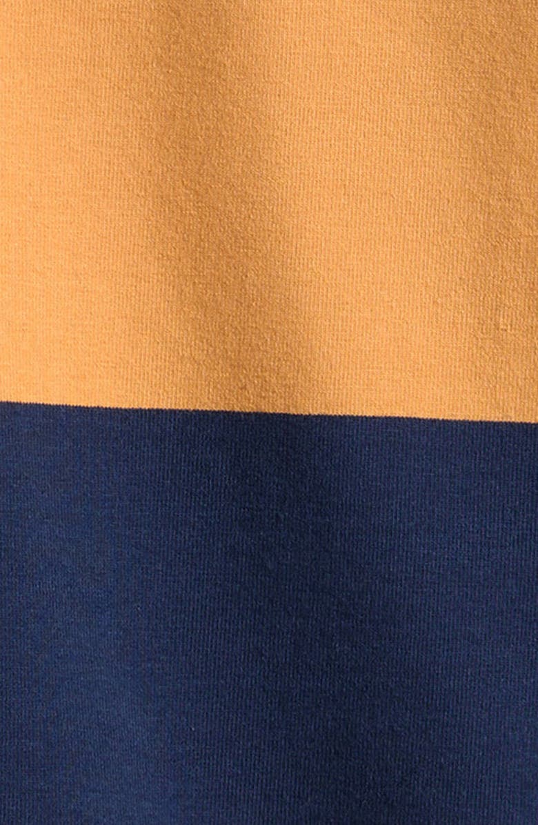 MILES THE LABEL Kids' Stripe Cotton Rugby Shirt, Alternate, color, Navy