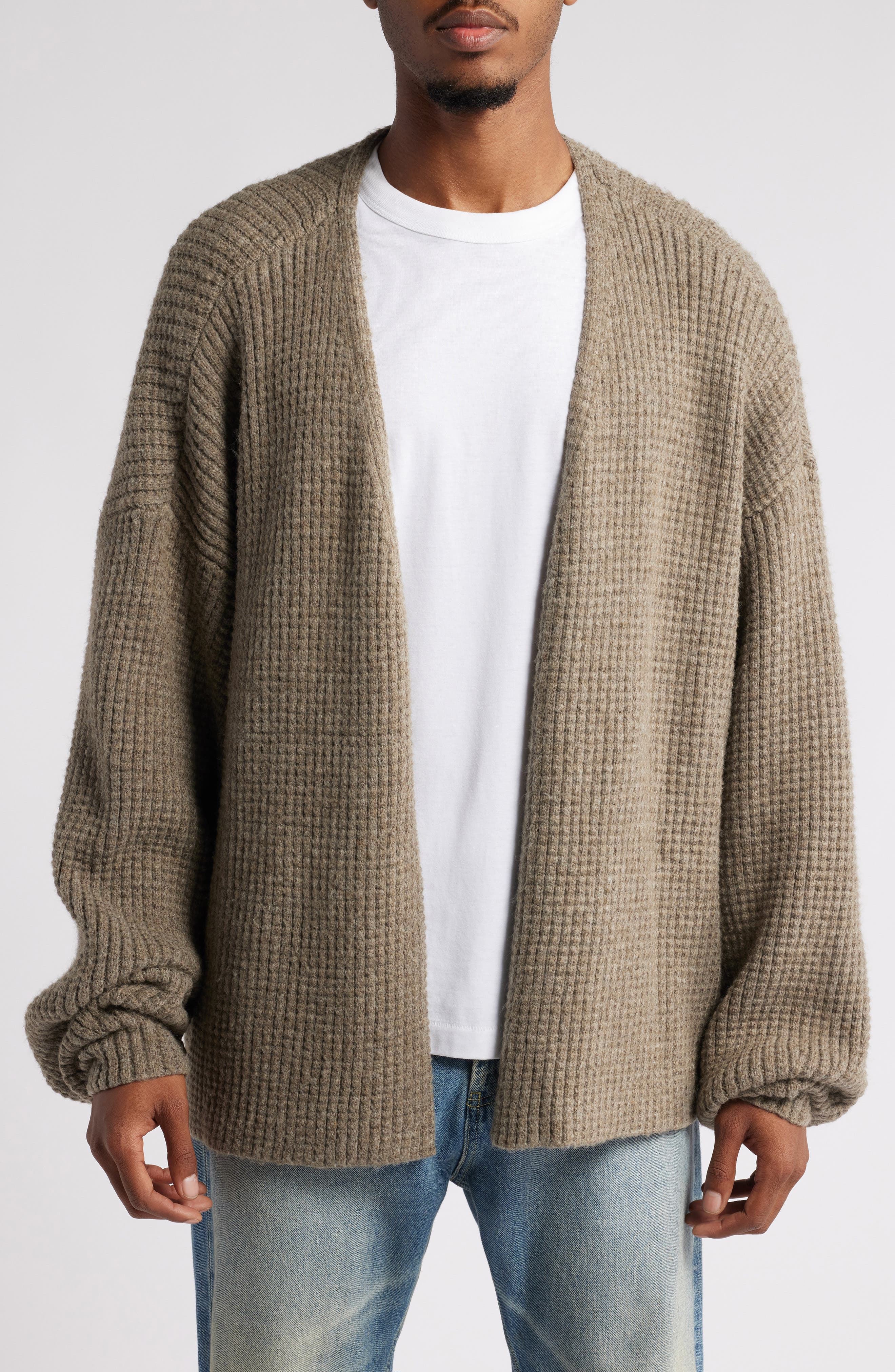 Heavyweight Waffle Cardigan (Men) | Nordstrom
