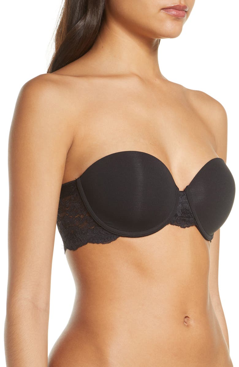 Skarlett Blue Strut Convertible Strapless Underwire Bra, Alternate, color, Black